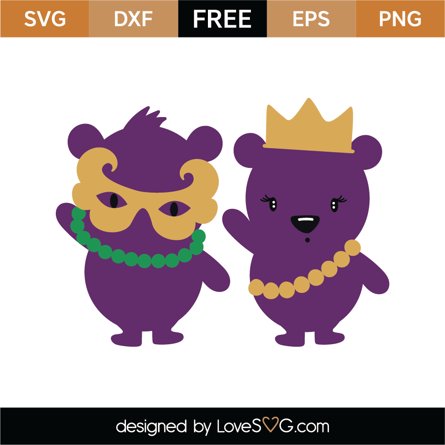 Download Free Mardi Gras Bears Svg Cut File Lovesvg Com.