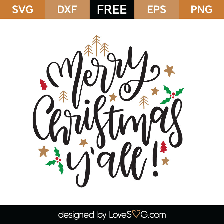 Download Merry Christmas Y'all SVG Cut File - Lovesvg.com