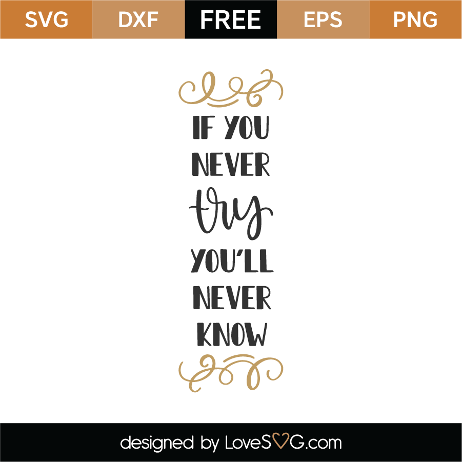 Download Never Try Never Know SVG Cut File - Lovesvg.com