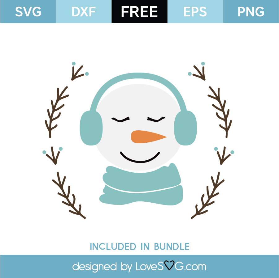 Free Snowman With Headphones Svg Cut File Lovesvg Com