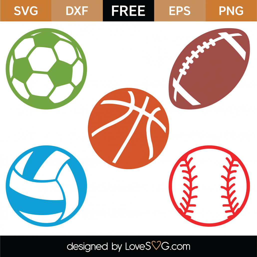 Love Sports SVG cutting files for scrapbooking sports balls