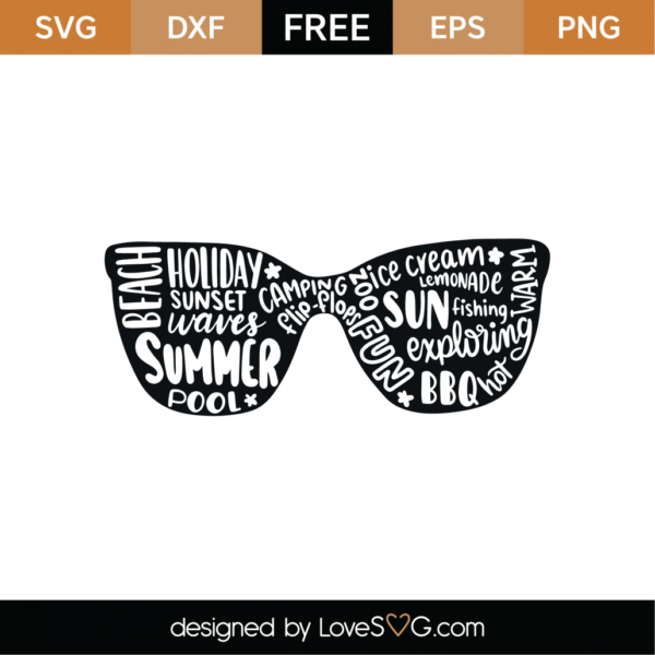 Free Sunglasses SVG Cut File - Lovesvg.com