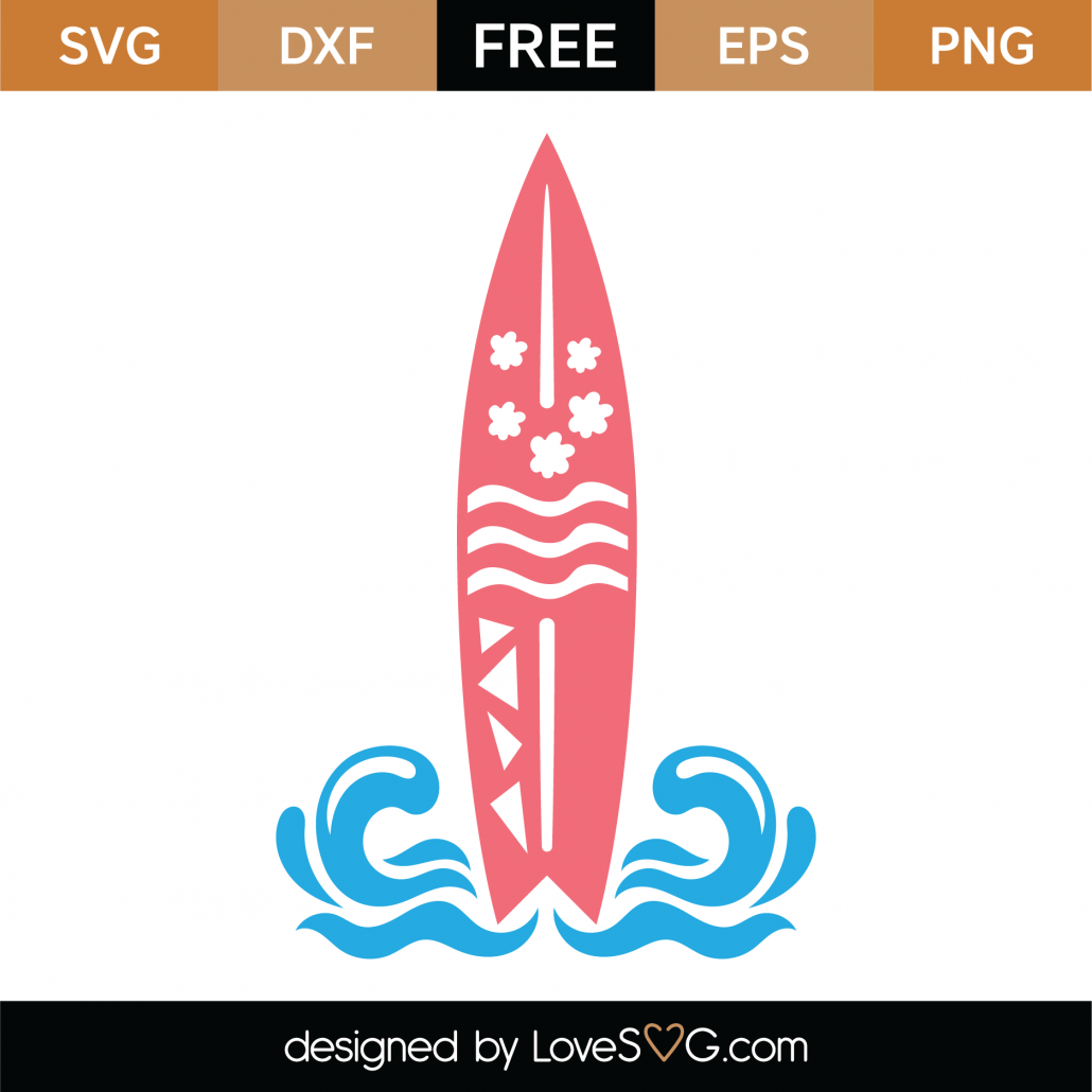 Free Surfboard SVG Cut File