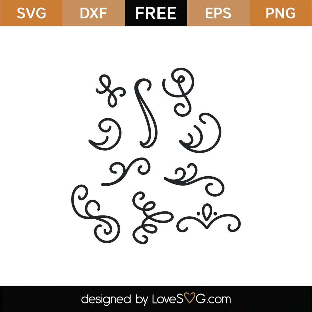 Swirl SVG Cut File, Swoosh Flourish sign, Cut (1303702)