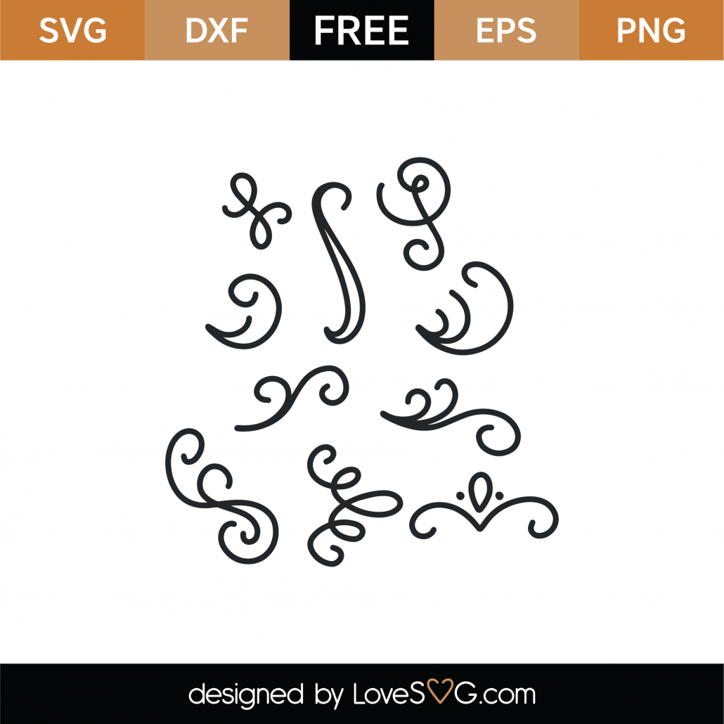 30 swoosh, swirl, swash, Vector Design Elements,SVG, PNG, Flourish,  Clipart, Digital Cutting File, Copyright Free, cricut, Illustrator