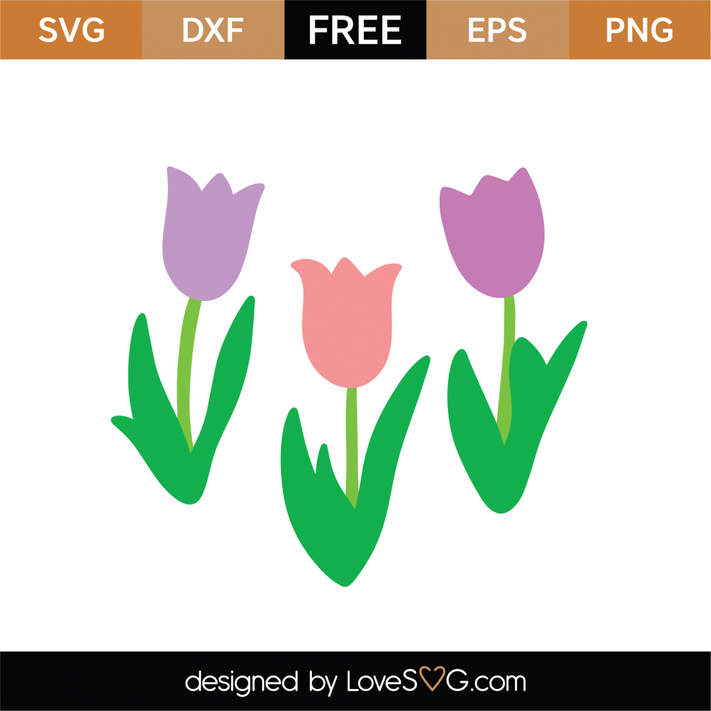 Free Tulip Flowers SVG Cut File - Lovesvg.com