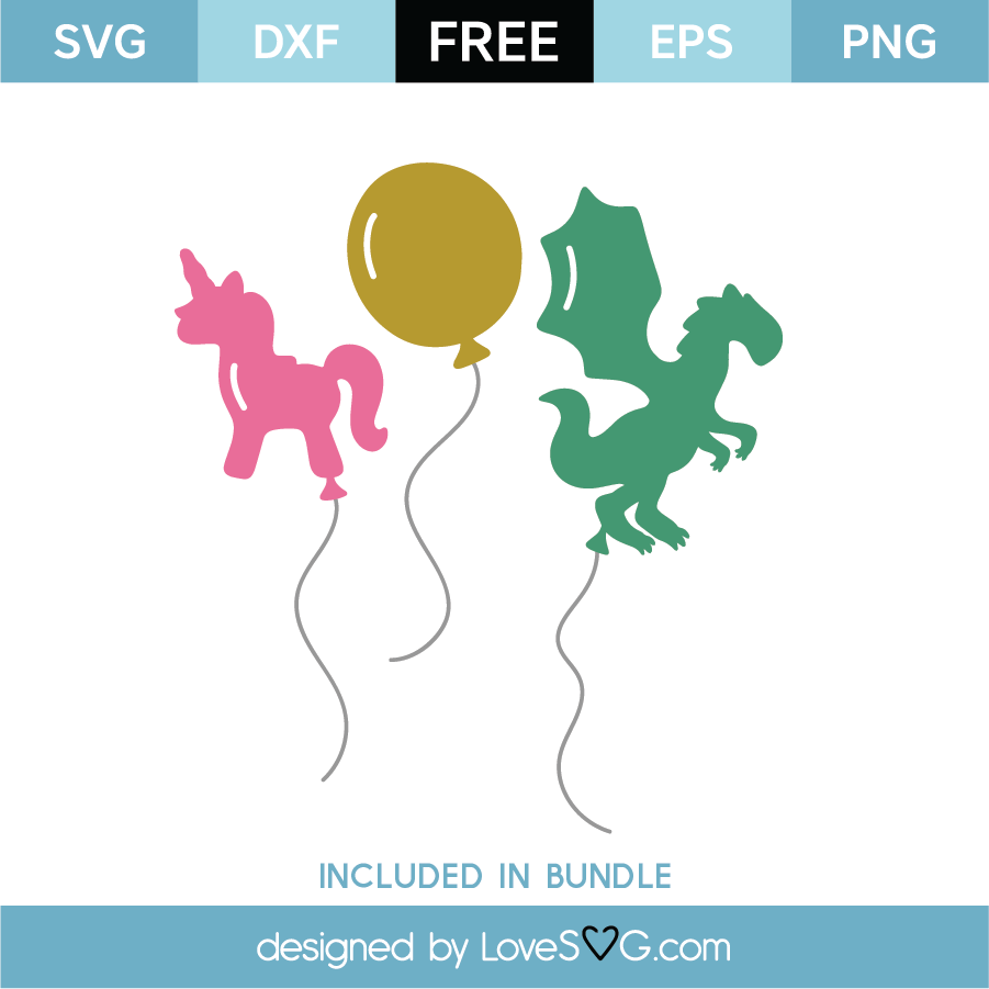 Download Free Unicorn Balloons SVG Cut File - Lovesvg.com