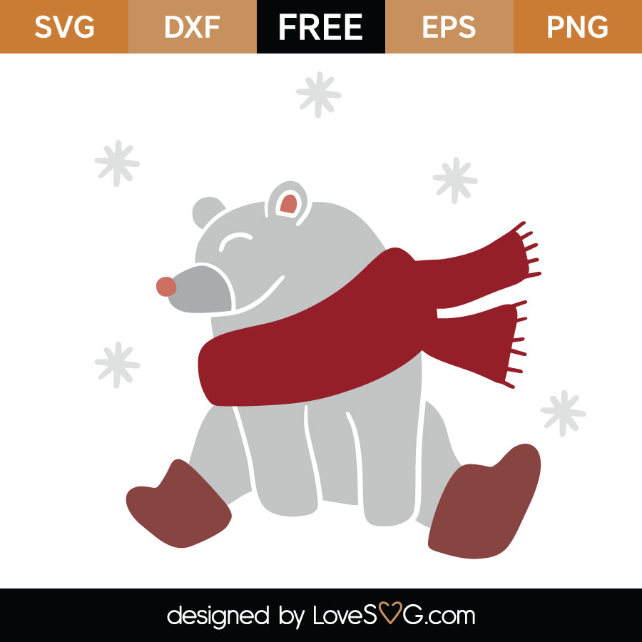 Download Free Winter Bear Svg Cut File Lovesvg Com