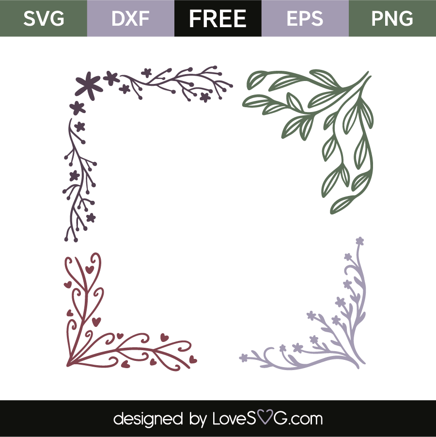 Free Svg Floral Corners Floral Wreath Svg Floral Border Svg Cricut