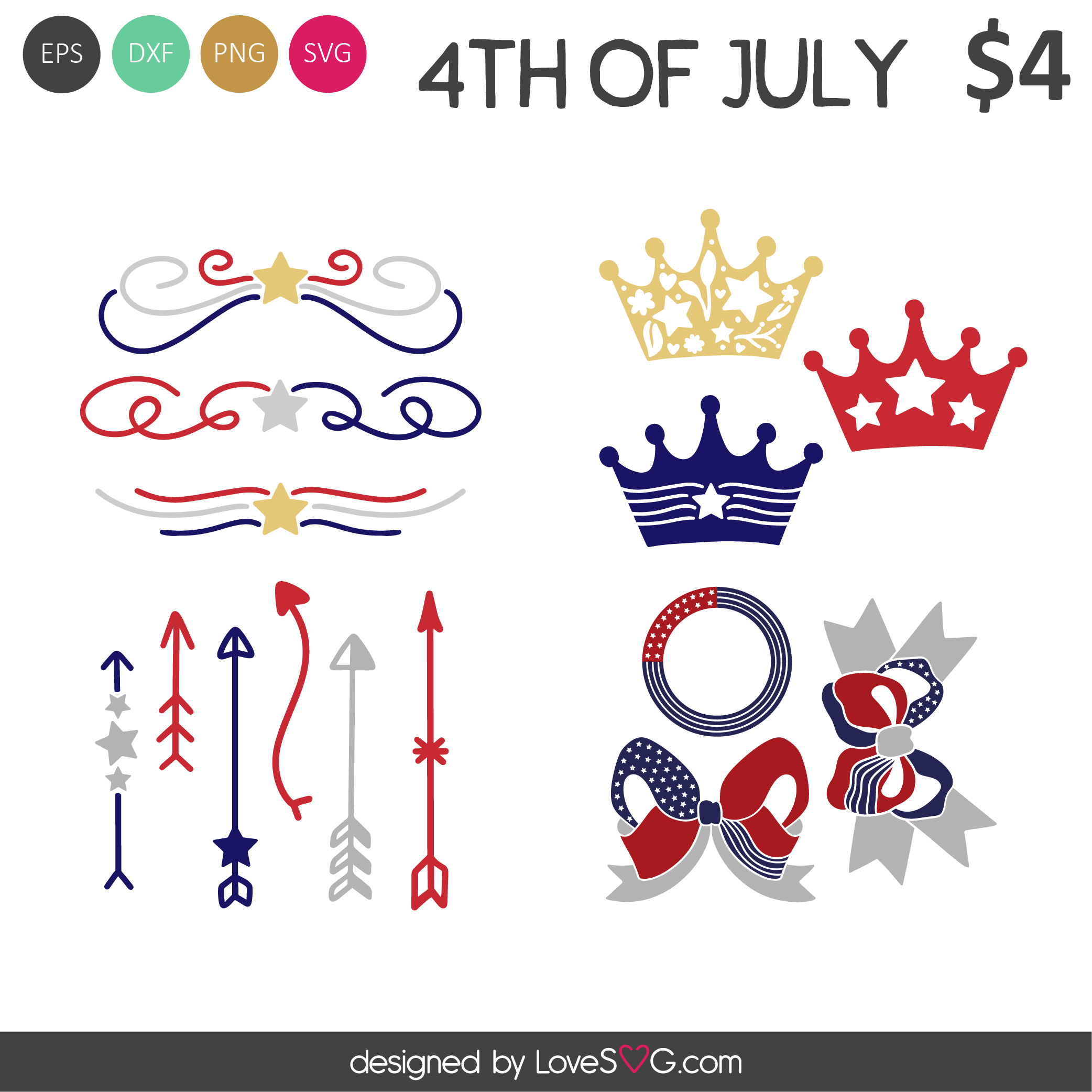 Download 4th of July Decorative Elements SVG Cut Files - Lovesvg.com