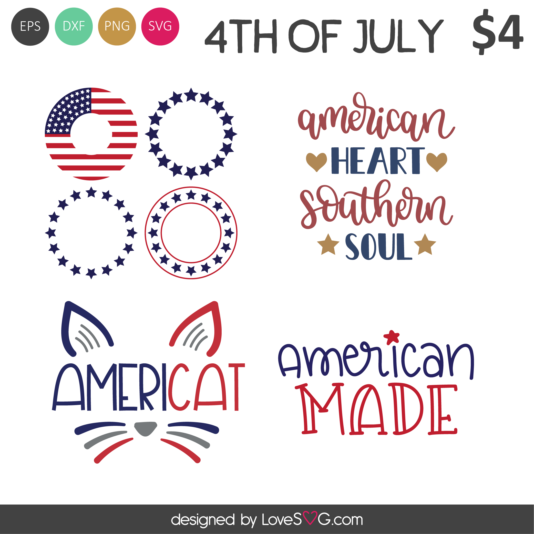 Americat Monogram SVG Cut Files - Lovesvg.com