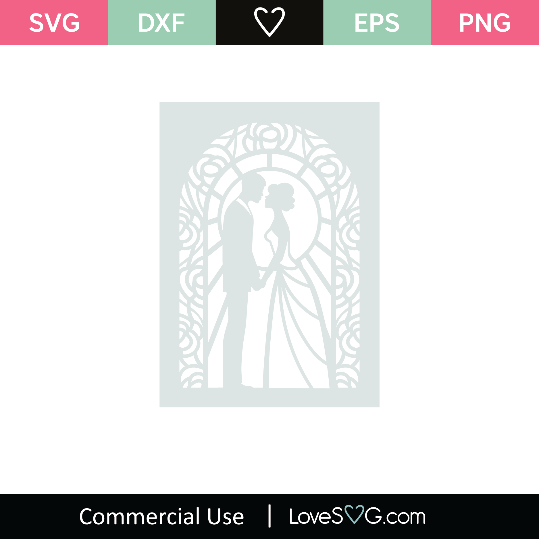 Download Bride and Groom Silhouette SVG Cut File - Lovesvg.com