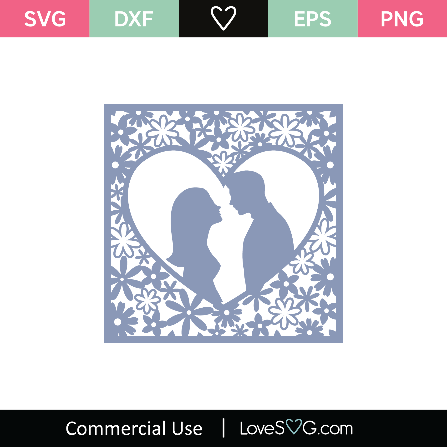 Download Couple Silhouette Mandala SVG Cut File - Lovesvg.com