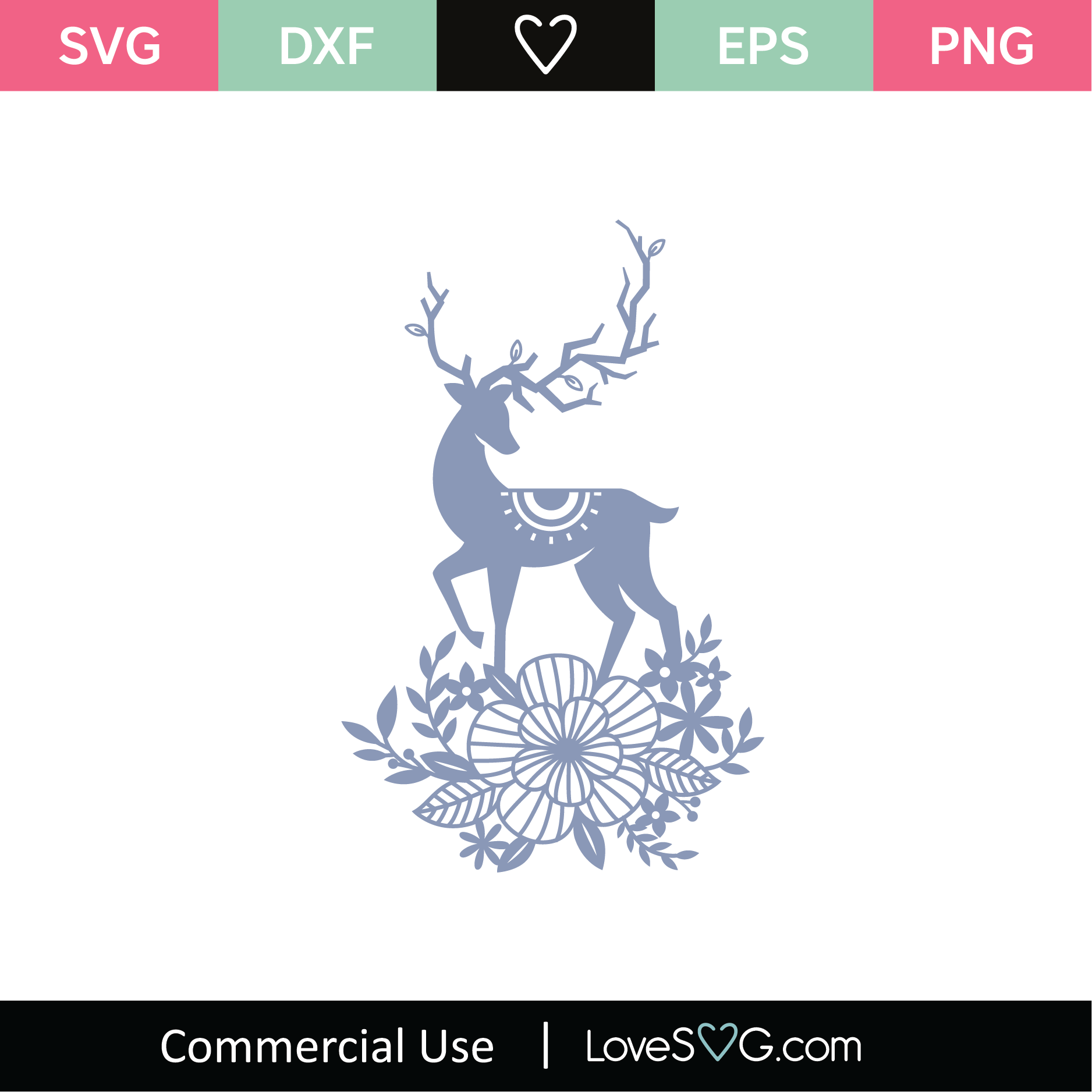 Download Deer Floral Silhouette Svg Cut File Lovesvg Com