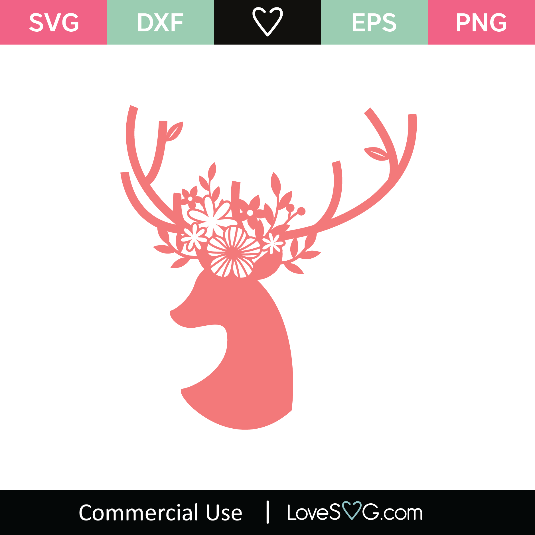 Download Deer Head Silhouette Svg Cut File 2 Lovesvg Com