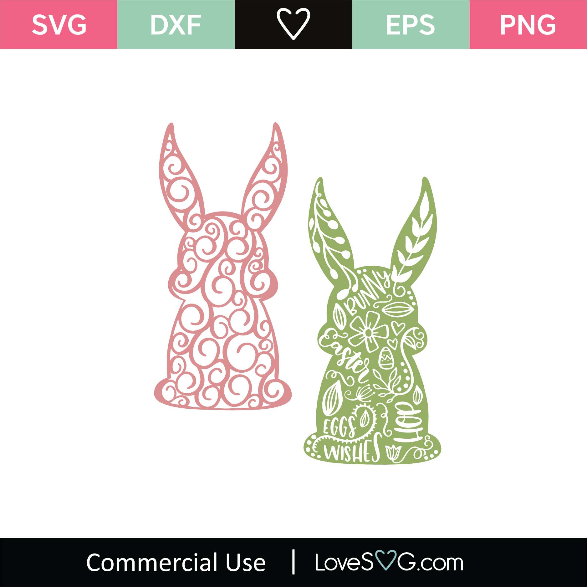 Easter Bunny Mandala SVG Cut File - Lovesvg.com