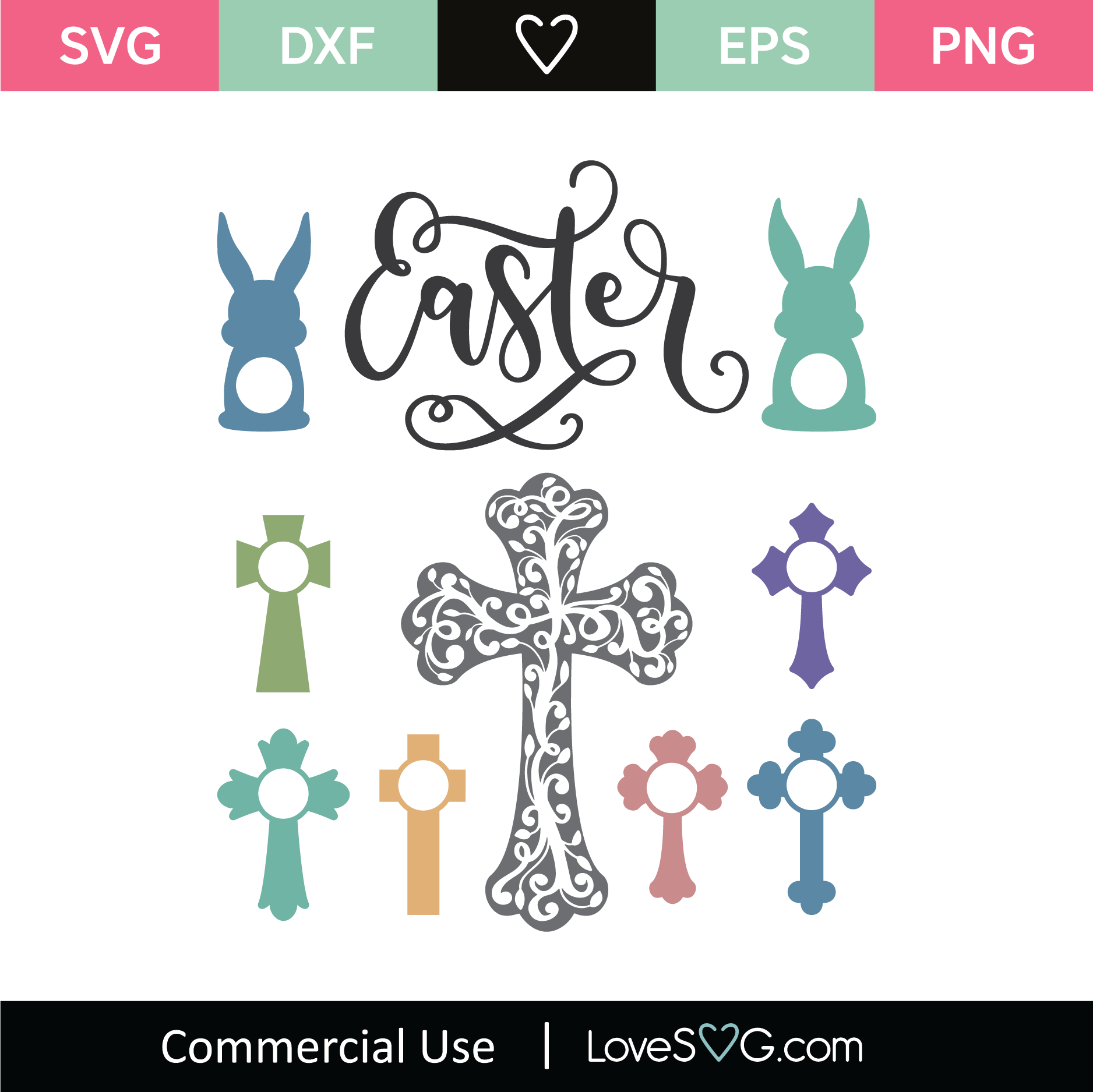 Easter Cross Monograms SVG Cut File - Lovesvg.com