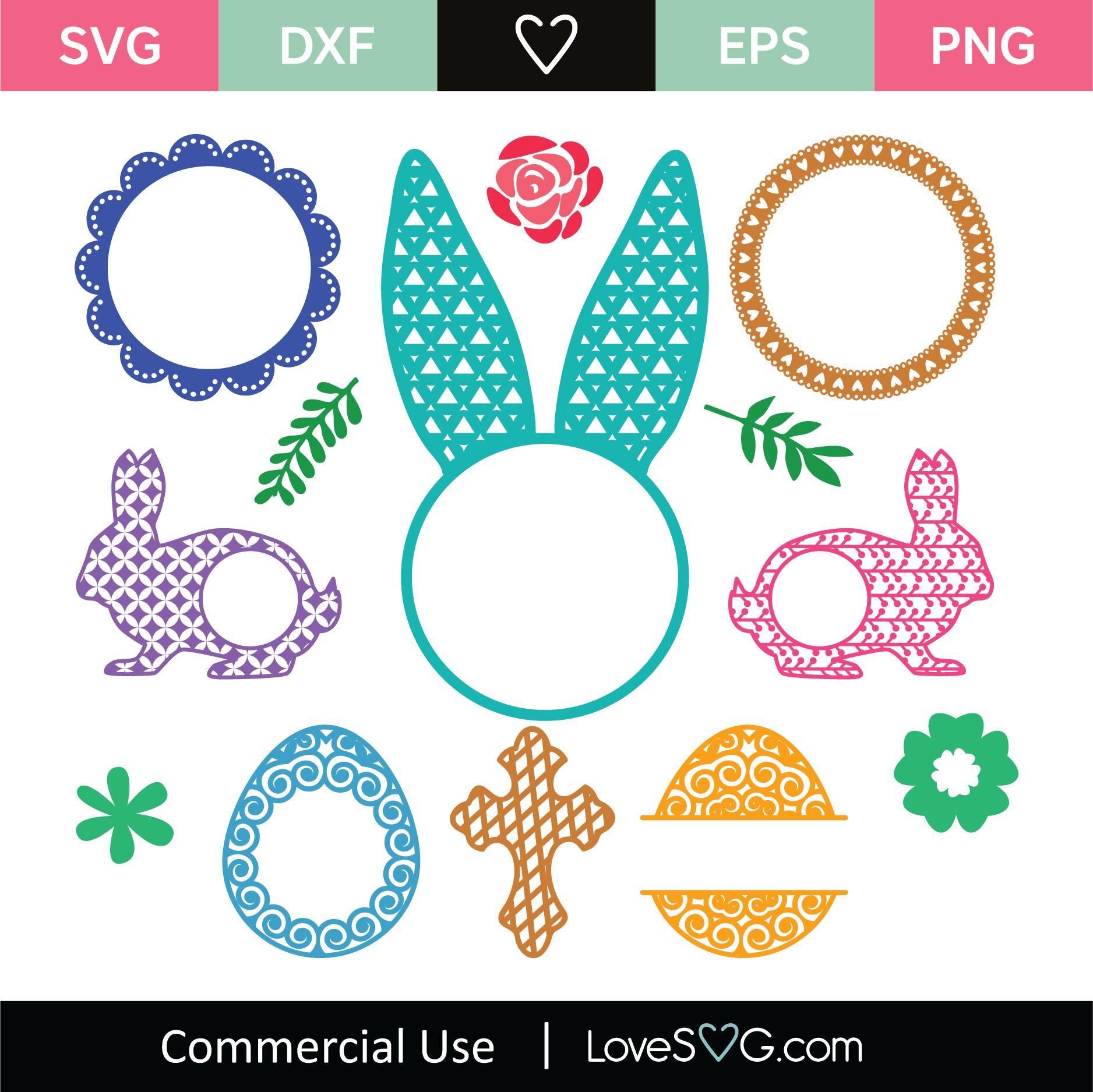 Download Easter Monogram Set SVG Cut File - Lovesvg.com