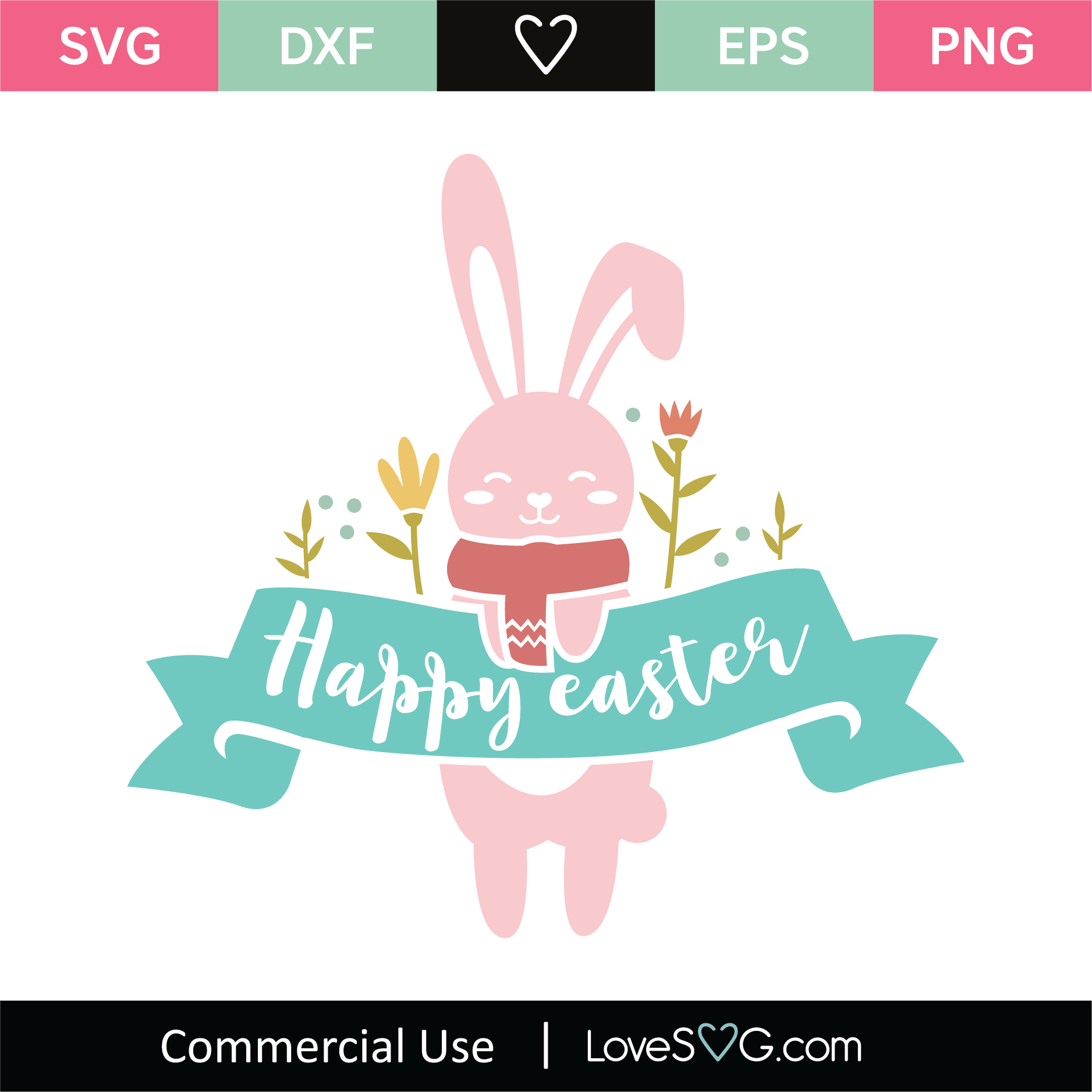 Happy Easter Banner SVG Cut File - Lovesvg.com
