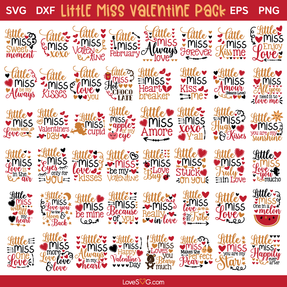Download Little Miss Valentine Svg Mini Bundle Lovesvg Com