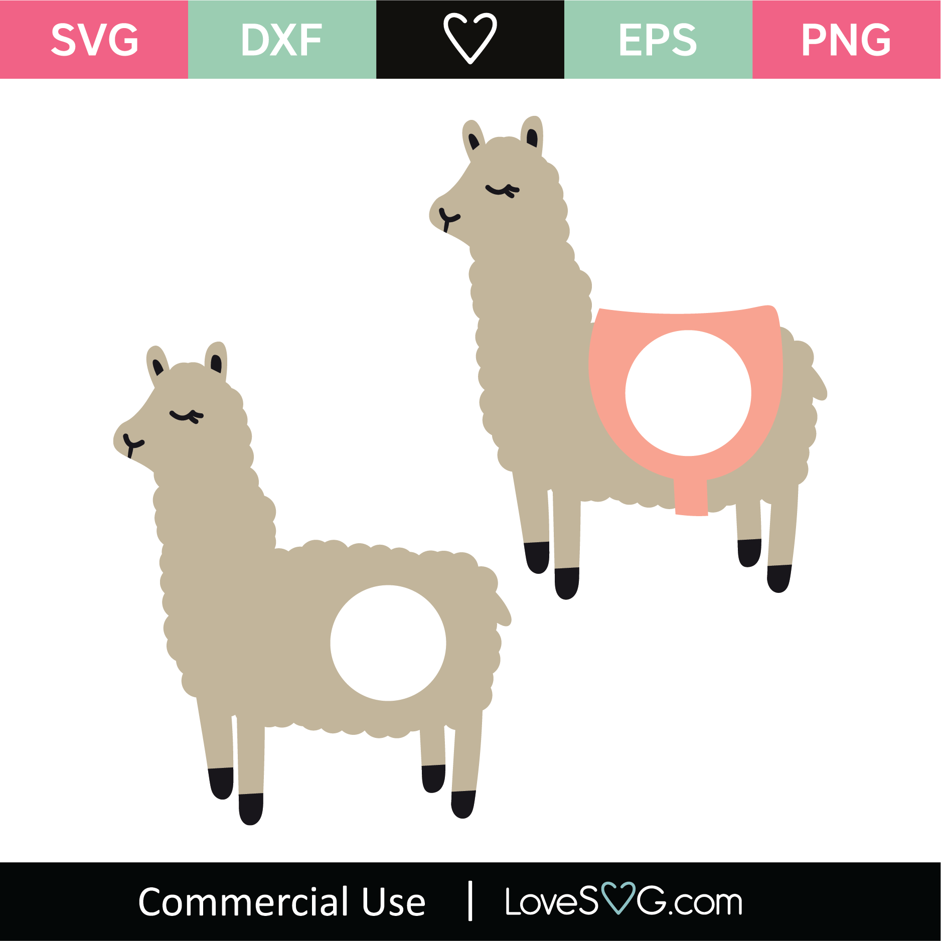 Download Llama Monogram Frames Lovesvg Com