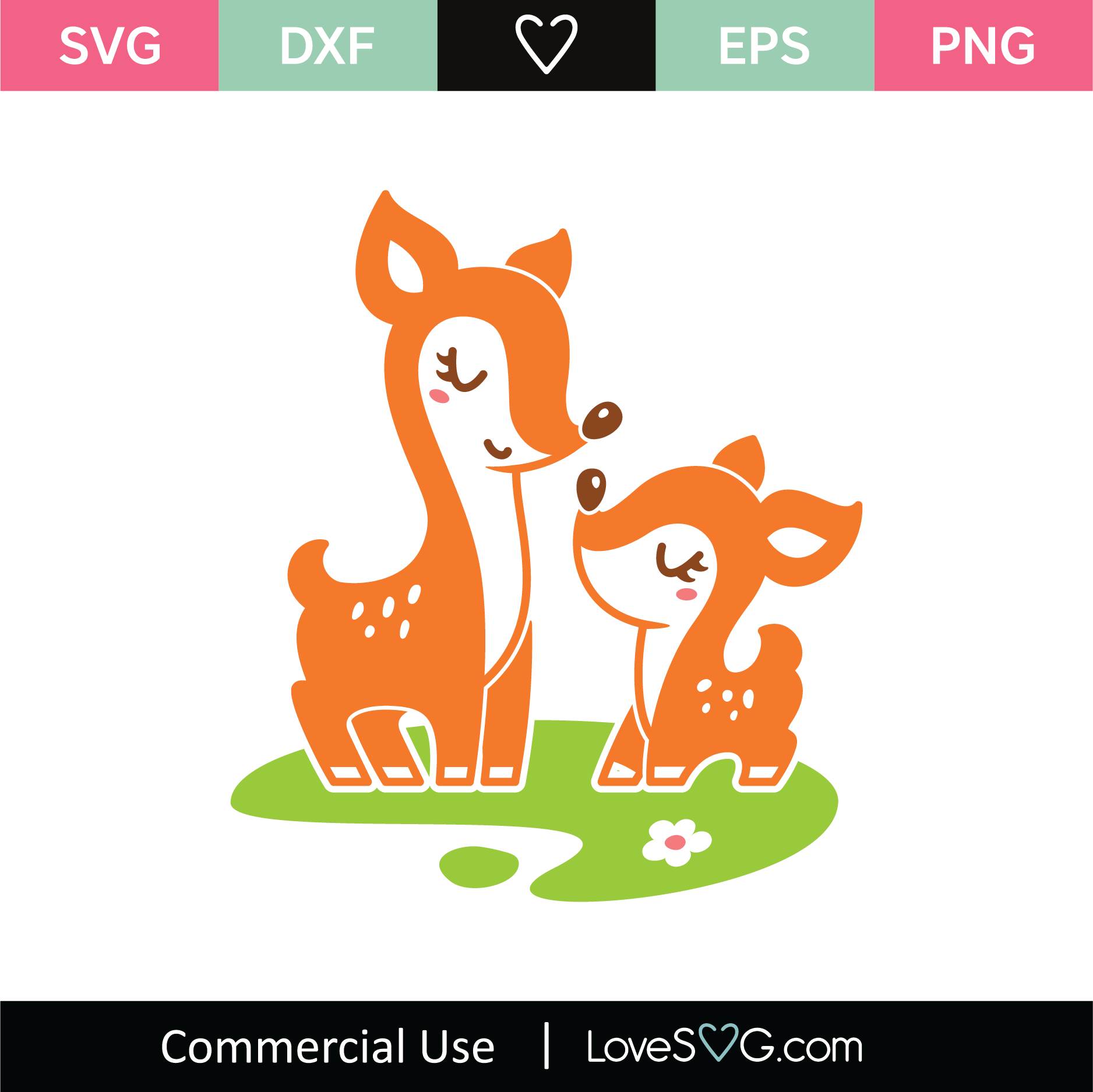 Download Mother Deer and Baby SVG Cut File - Lovesvg.com