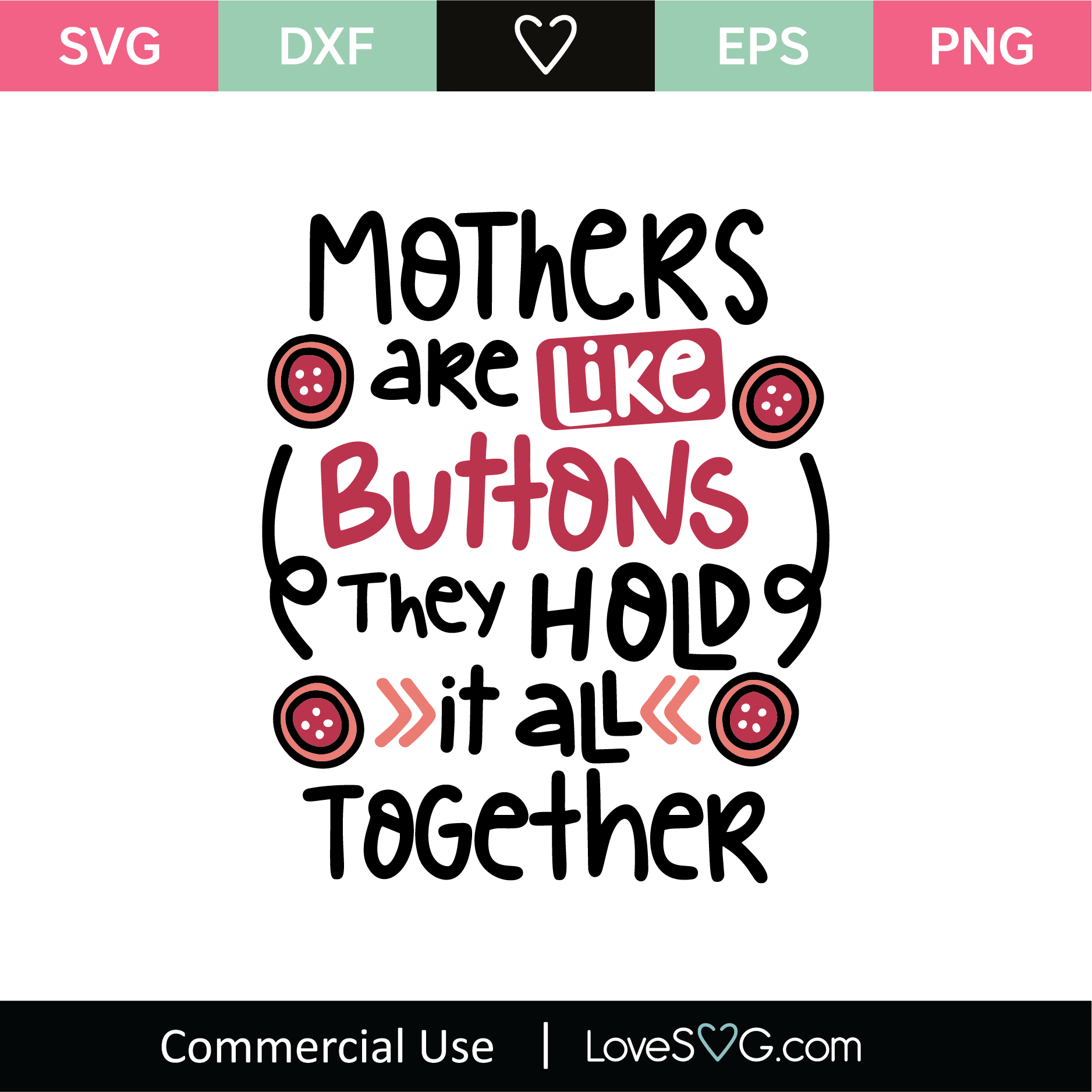 Mothers Are Like Buttons Svg Cut File Lovesvg Com