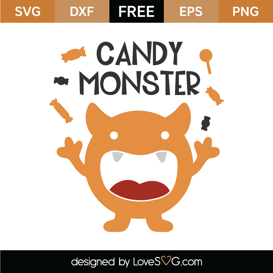 Free Candy Monster SVG Cut File | Lovesvg.com