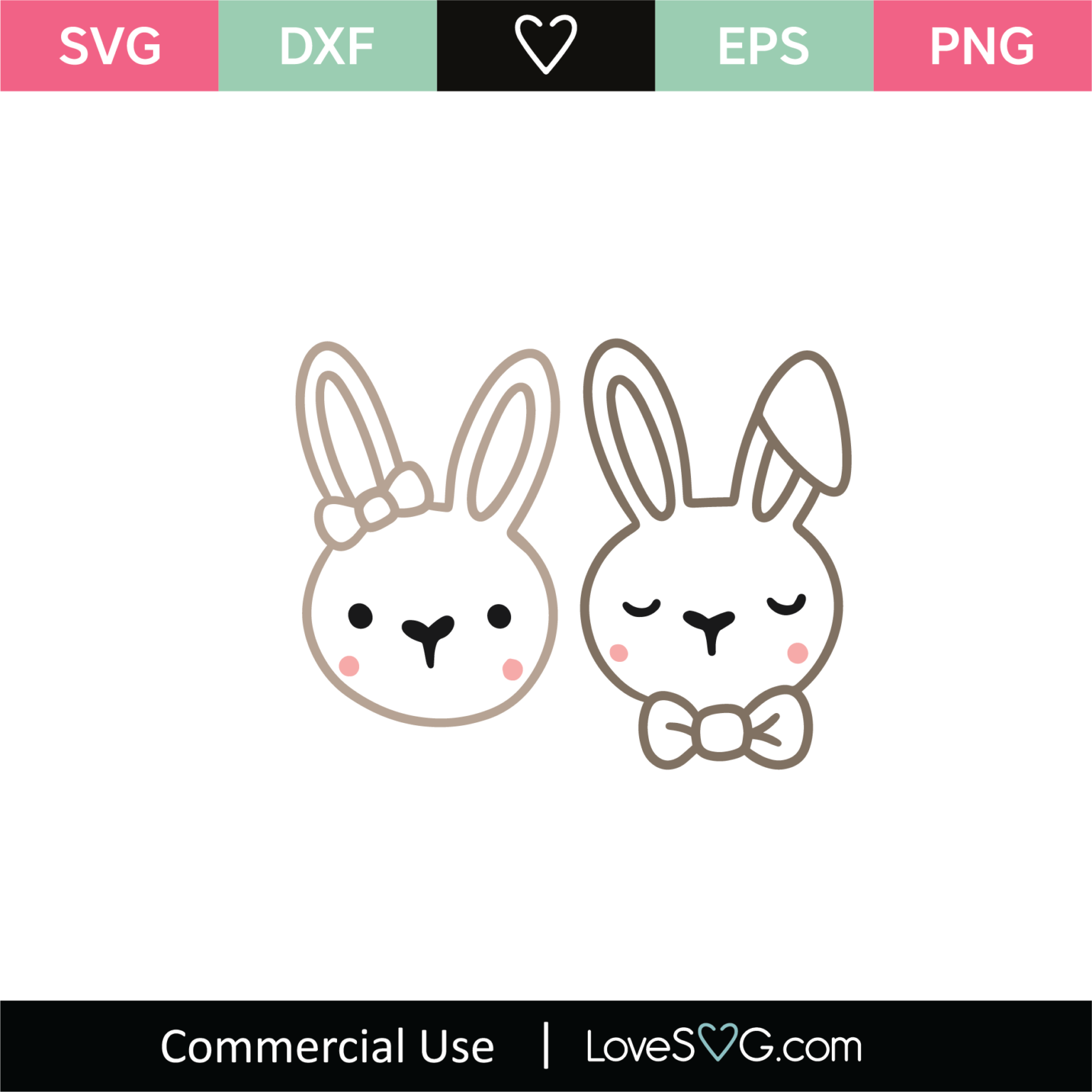 Rabbits SVG Cut File - Lovesvg.com