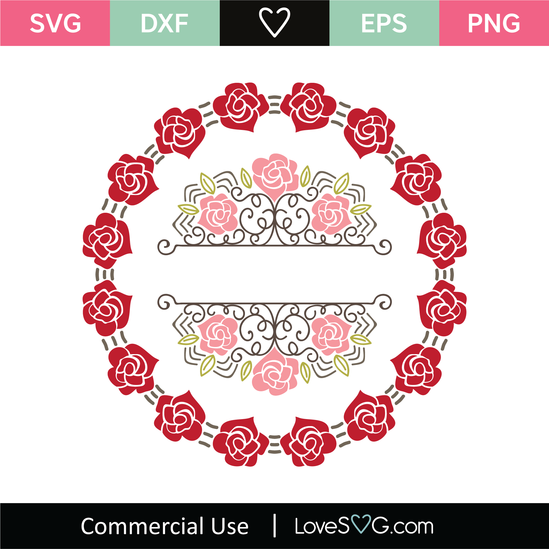 Download Roses Monogram Frames SVG Cut File - Lovesvg.com