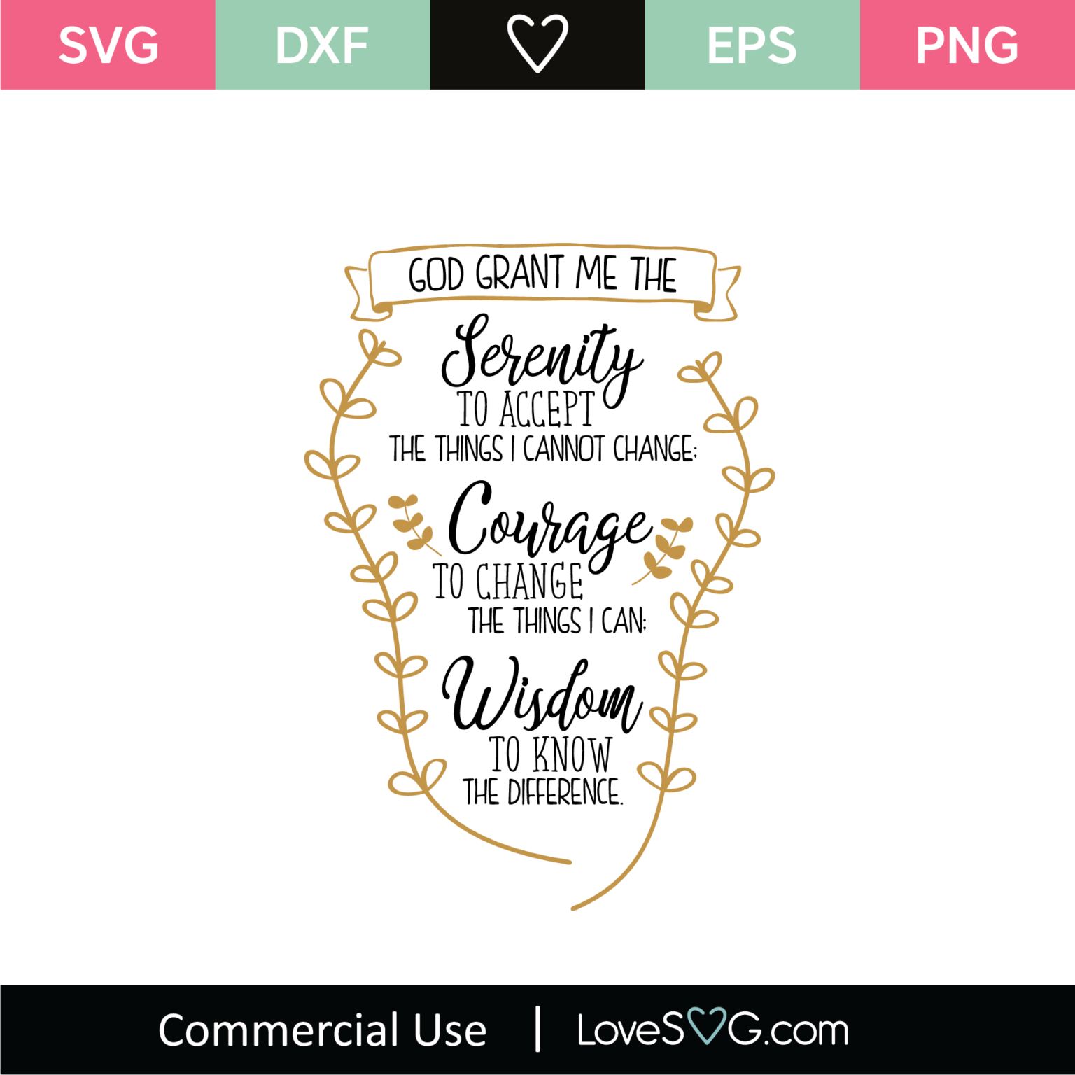 Download Serenity Prayer SVG Cut File - Lovesvg.com