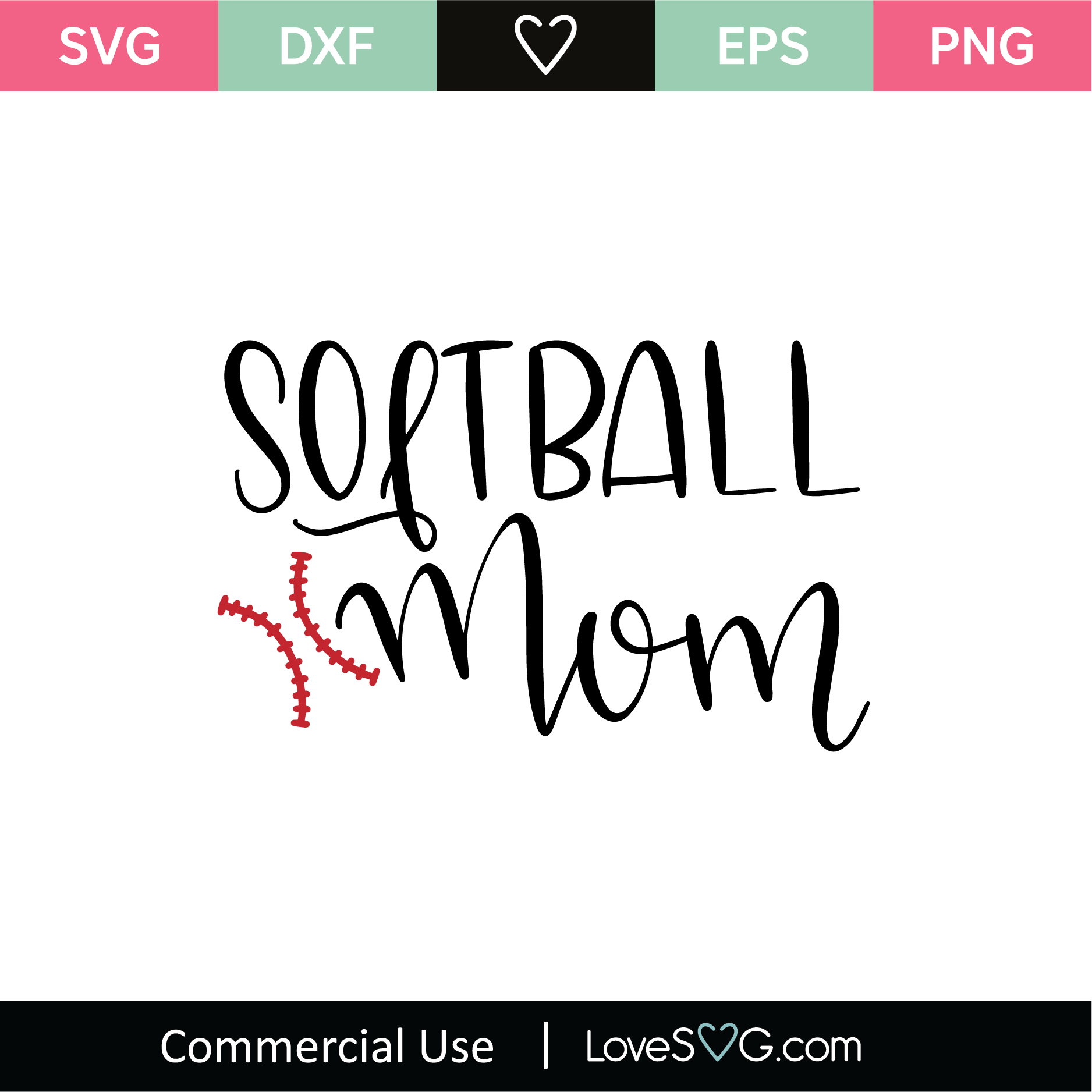 Softball Mom SVG Cut File - Lovesvg.com