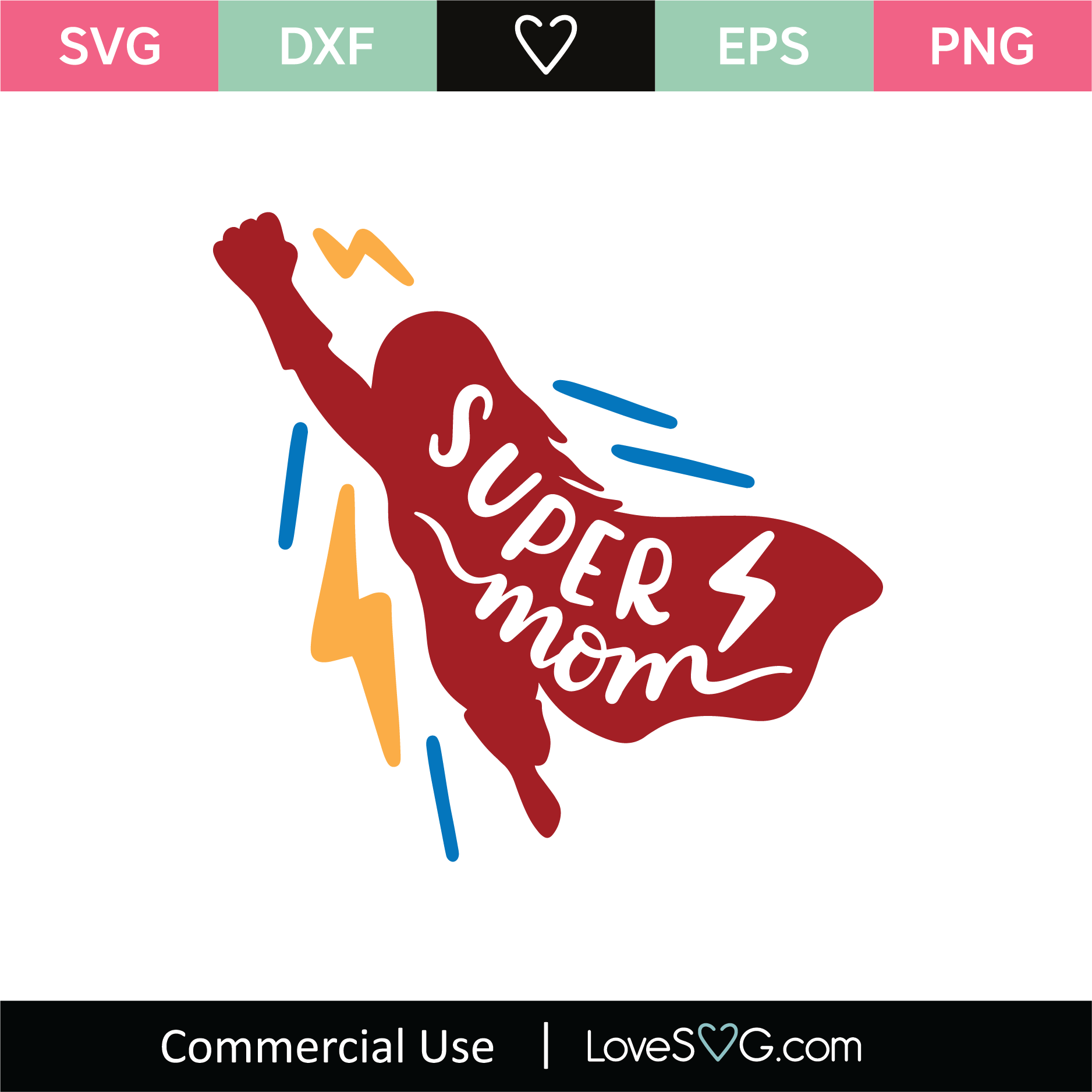 Download Super Mom with Cape SVG Cut File - Lovesvg.com