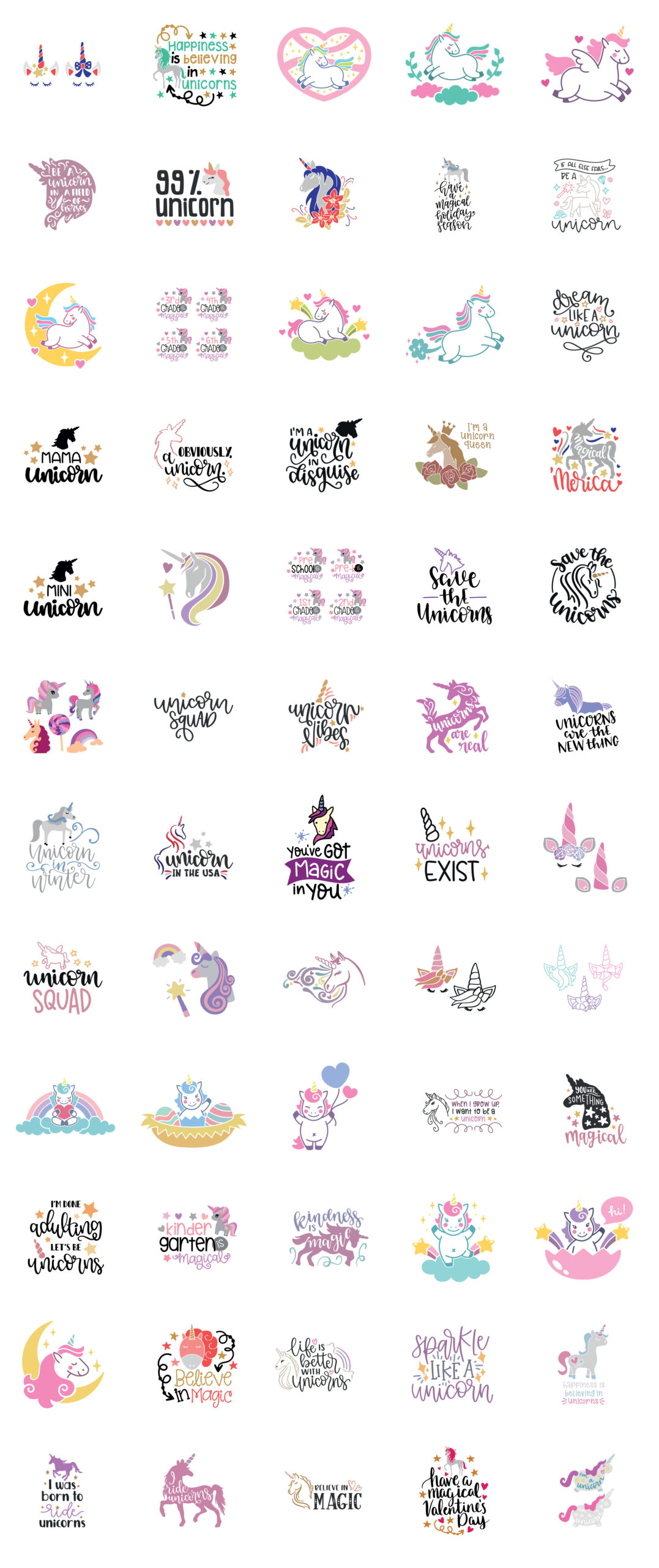 Download Unicorn Mini SVG Bundle - Lovesvg.com
