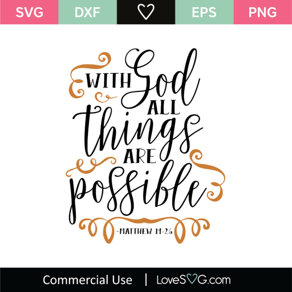 With God All Things Are Possible SVG Cut File - Lovesvg.com