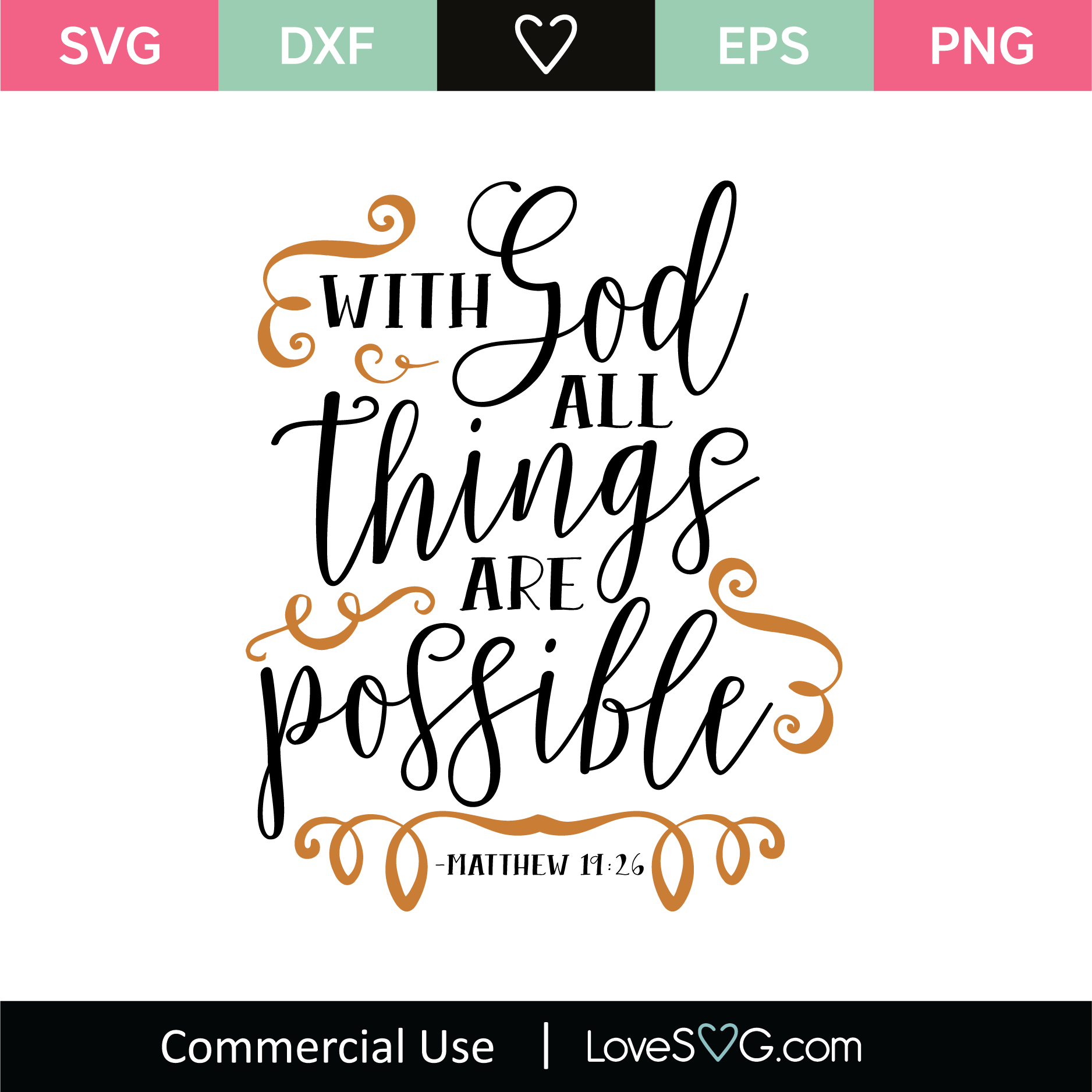 Download With God All Things Are Possible SVG Cut File - Lovesvg.com