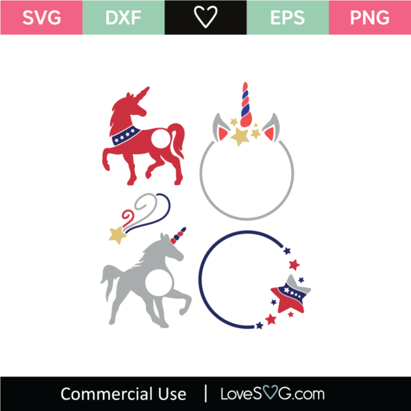 4th Unicorn Monogram Frames SVG Cut File - Lovesvg.com