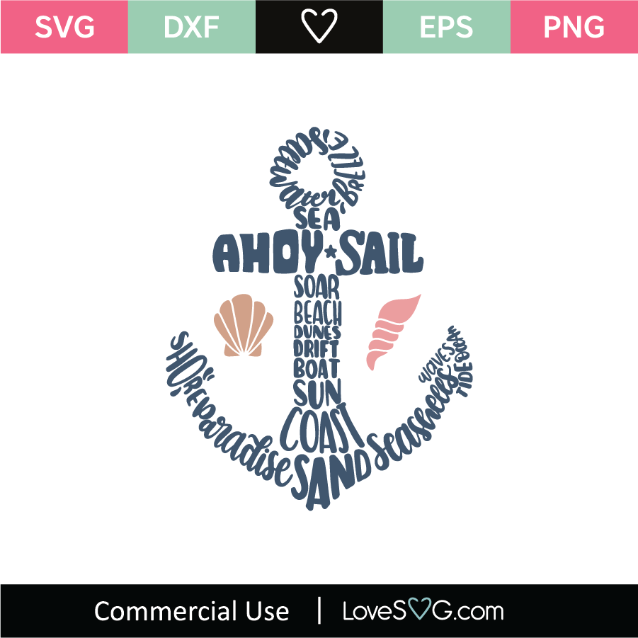 Download Anchor And Words Svg Cut File Lovesvg Com PSD Mockup Templates