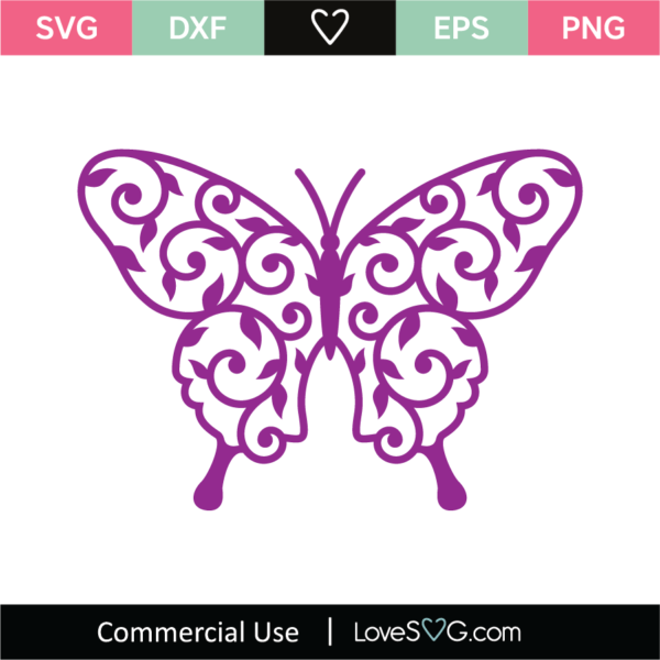 Butterfly Mandala SVG Cut File - Lovesvg.com