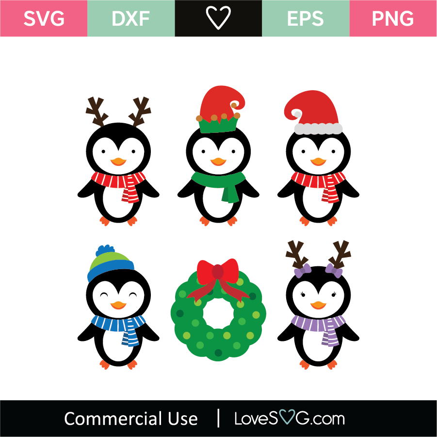 Download Christmas Penguins Svg Cut File Lovesvg Com