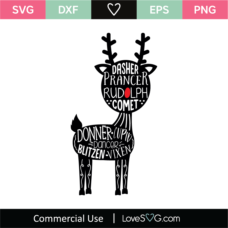 Download Christmas Reindeer Names Svg Cut File Lovesvg Com