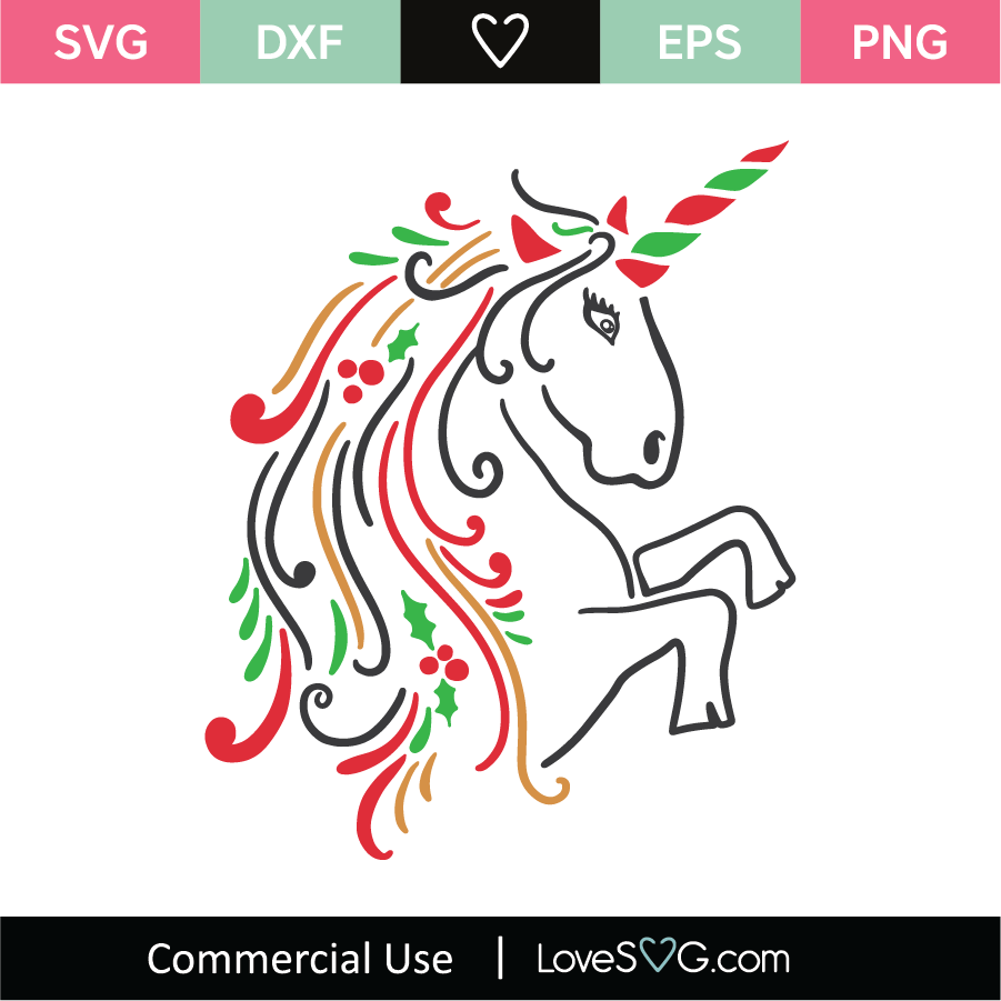 Christmas Unicorn SVG Cut File - Lovesvg.com