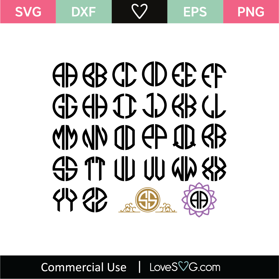 Download Circle Monogram Letters Svg Cut File Lovesvg Com