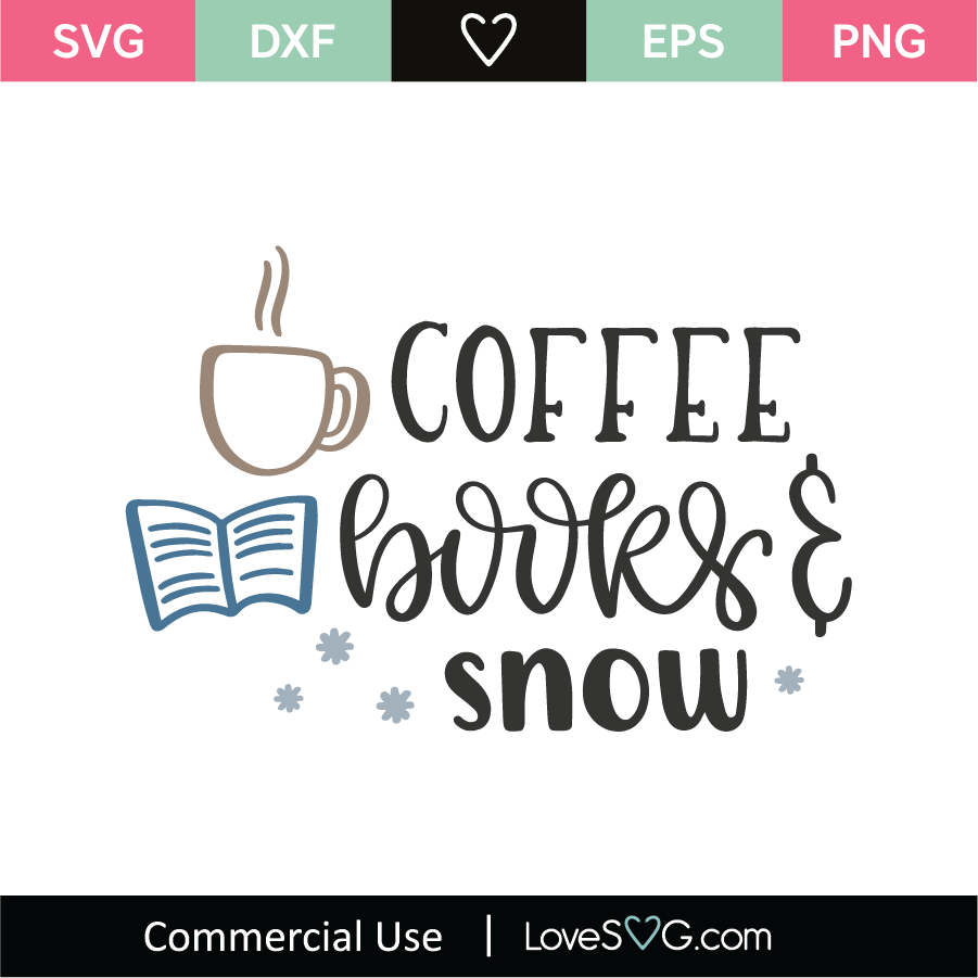 Download Coffee Books And Snow SVG Cut File - Lovesvg.com