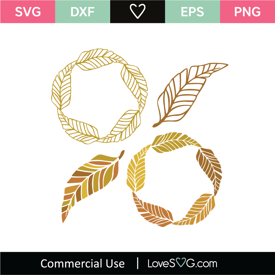 Download Feathers Monogram Frames Svg Cut File Lovesvg Com