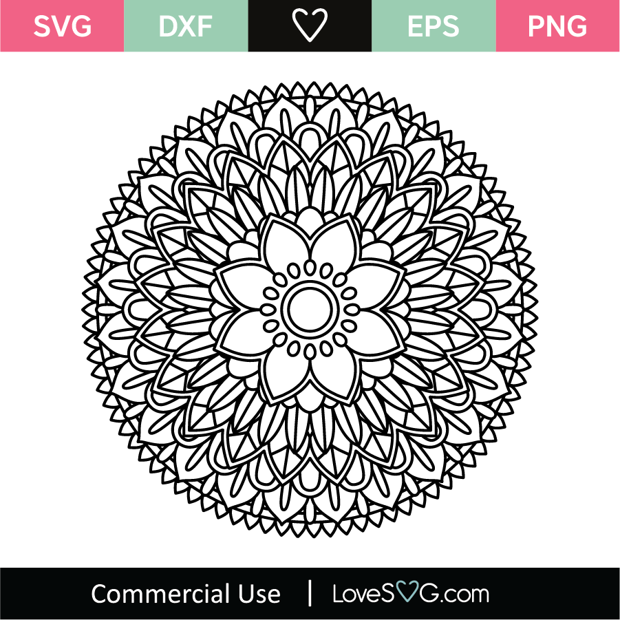 Floral Mandala SVG Cut File - Lovesvg.com