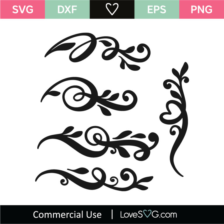 Floral Swashes SVG Cut File - Lovesvg.com