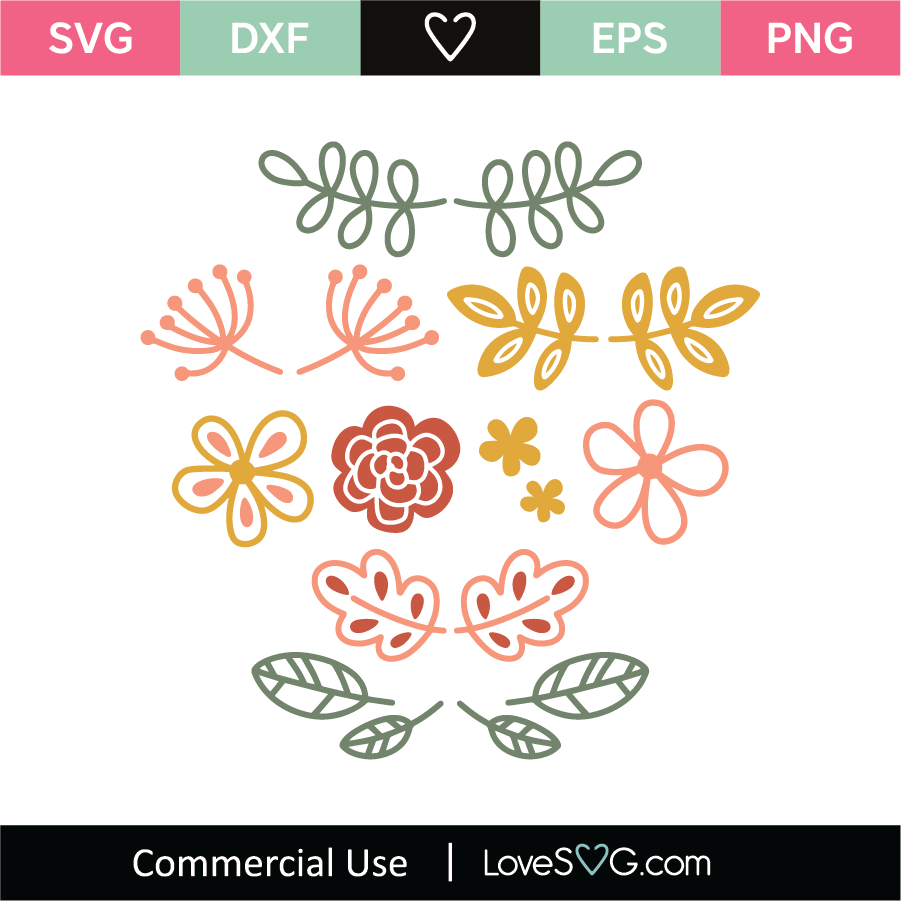 Floral Elements SVG Cut File - Lovesvg.com