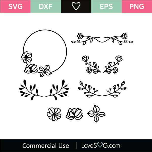 Flower Elements SVG Cut File - Lovesvg.com