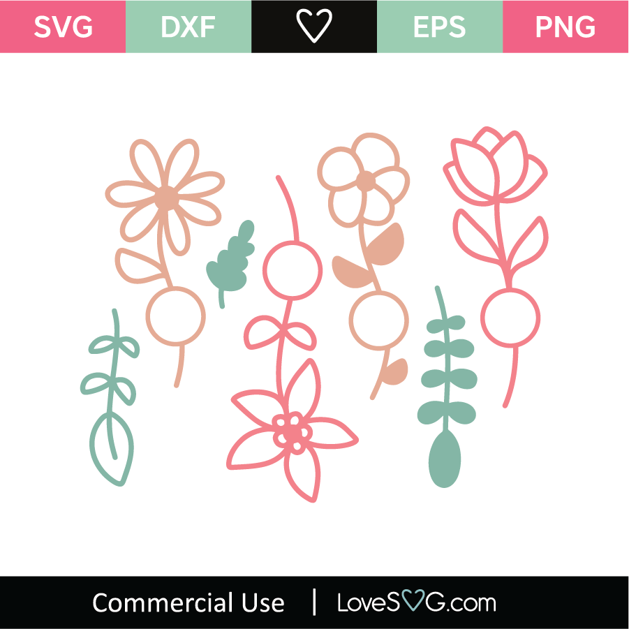 Flower Monogram Frames SVG Cut File - Lovesvg.com